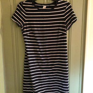 Old Navy Small Black & White Stripped Slim 3/4 Dress